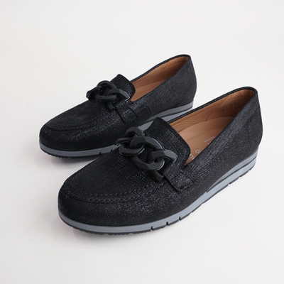 Giselle Ocean Lizard Leather Loafers