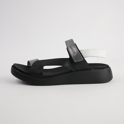 Cami Black Combo Leather Sandals