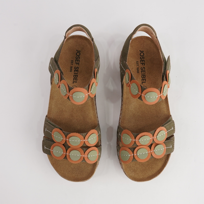 Hannah 13 Olive Multi Leather Sandals