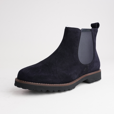 Meredith701 Navy Suede Leather Ankle Boots