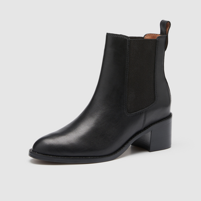 Liberty Black Tumbled Leather Ankle Boots