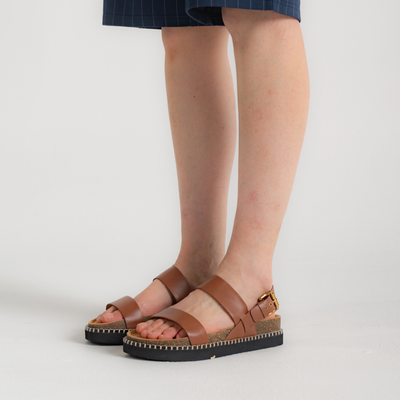Hunter Rich Tan Leather Sandals
