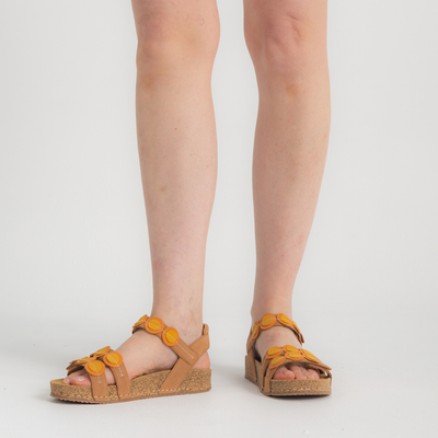 Hannah 13 Natural Multi Leather Sandals
