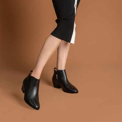 Charleston Black Leather Ankle Boots