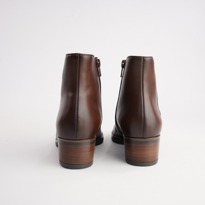 Jacky Chestnut Leather Ankle Boots