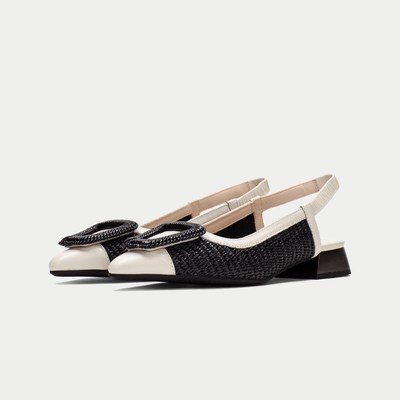 Rhv254046 Latte/ Black Leather Flats