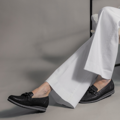 Giselle Ocean Lizard Leather Loafers