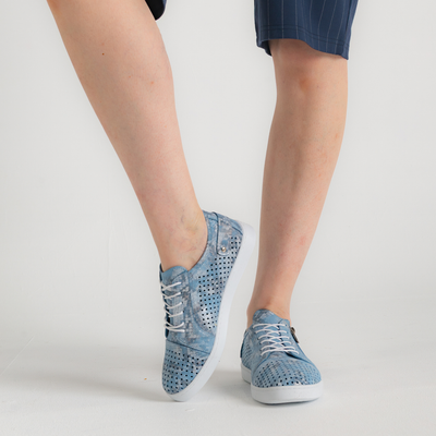 Eg17p Denim Leather Sneakers