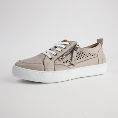 Bella Taupe Leather Sneakers