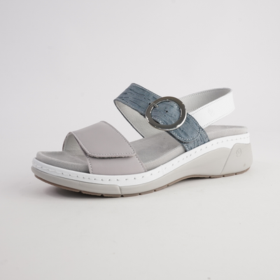 Dixie White Multi Leather Sandals