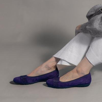 Greta Purple Suede Leather Ballet Flats