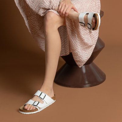 Arizona Birko-flor White Sandals