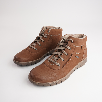 Steffi 53 Cognac Leather Ankle Boots