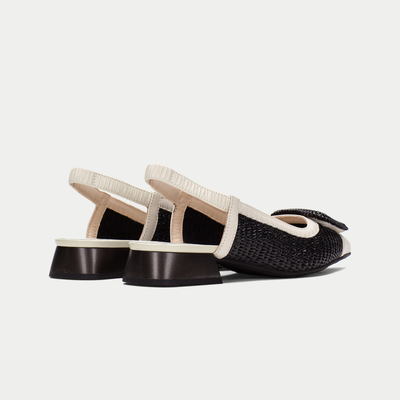 Rhv254046 Latte/ Black Leather Flats