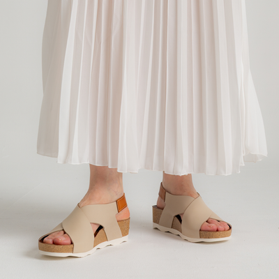 W9e-0912 Marfil Leather Sandals