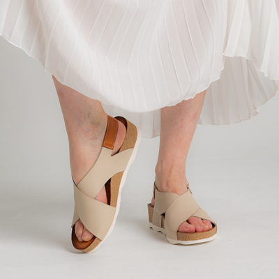 W9e-0912 Marfil Leather Sandals