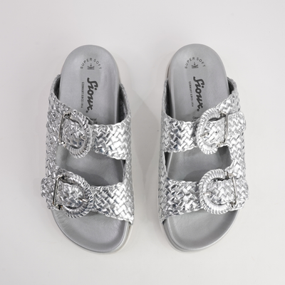 Janescha 701 Silver Leather Slides