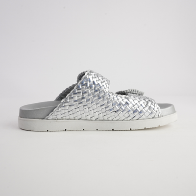 Janescha 701 Silver Leather Slides