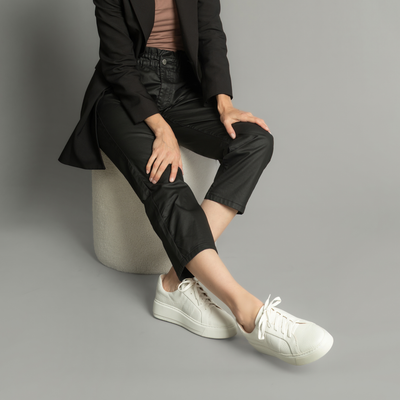 Riley White Tumbled Leather Sneakers