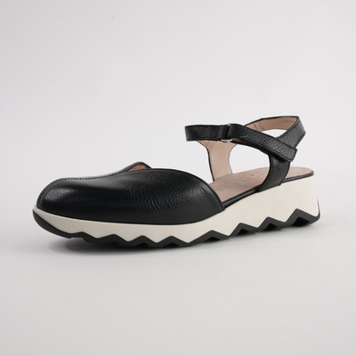 Cobi Black Leather Wedges