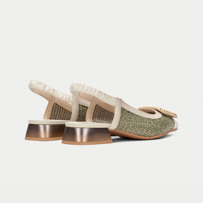 Rhv254046 Latte/ Eucalyptus Leather Flats