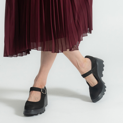 Celine Black Nubuck Leather Heels