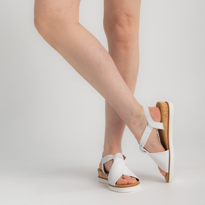 Martha White Leather Sandals