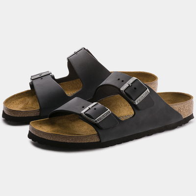 Arizona Oiled Leather Black Sandals