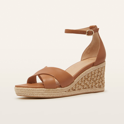 Baker Tan Leather Espadrille Wedges