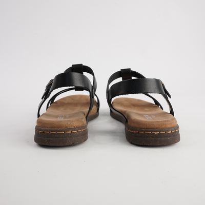 Fabricia 01 Black Leather Sandals