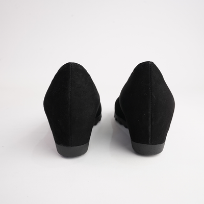 Gail Black Suede Leather Heels