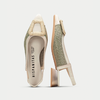 Rhv254046 Latte/ Eucalyptus Leather Flats