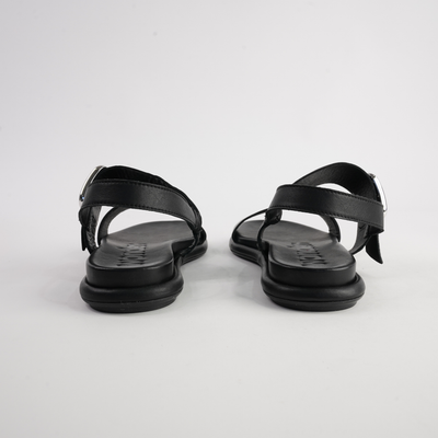 Bay Black Leather Sandals