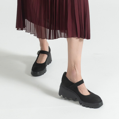 Celine Black Nubuck Leather Heels