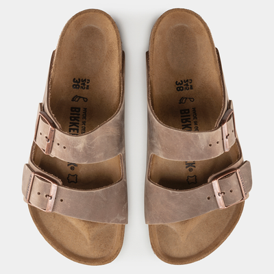 Arizona Oiled Leather Tobacco Brown Sandals