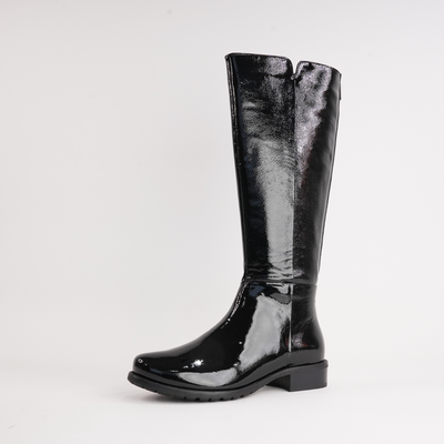 Chiara 01 Black Patent Leather Knee High Boots