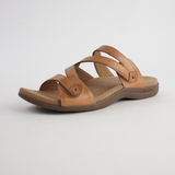 Double U Caramel Leather Sandals