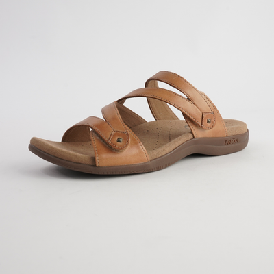 Double U Caramel Leather Sandals