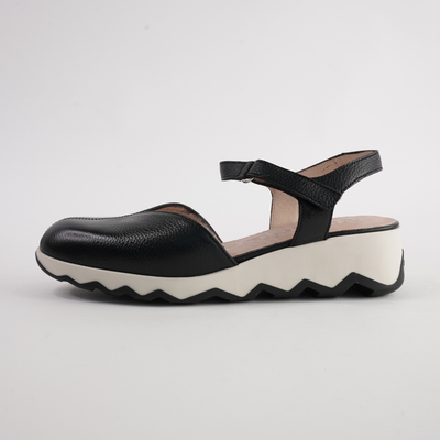 Cobi Black Leather Wedges