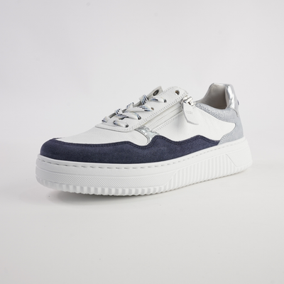 Demi White/ Denim Leather Sneakers