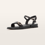 Bree Black Leather Sandals