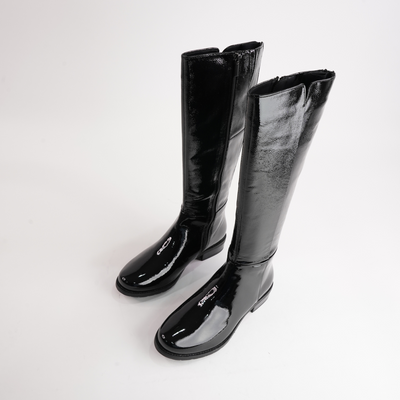 Chiara 01 Black Patent Leather Knee High Boots