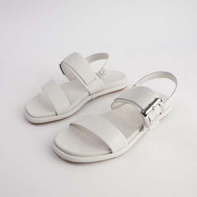 Bay White Leather Sandals