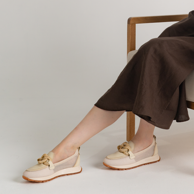 Hv254065 Cream Leather Loafers