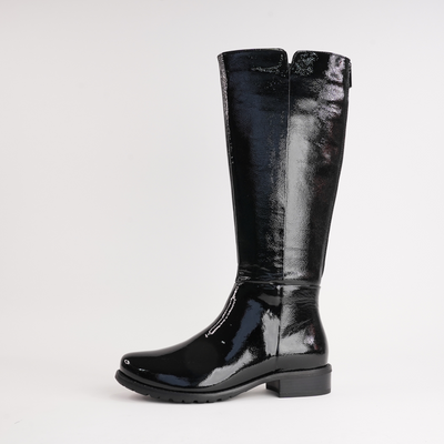 Chiara 01 Black Patent Leather Knee High Boots