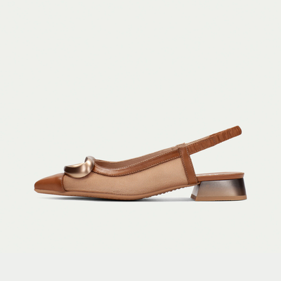 Hv253955 Tan Leather Flats