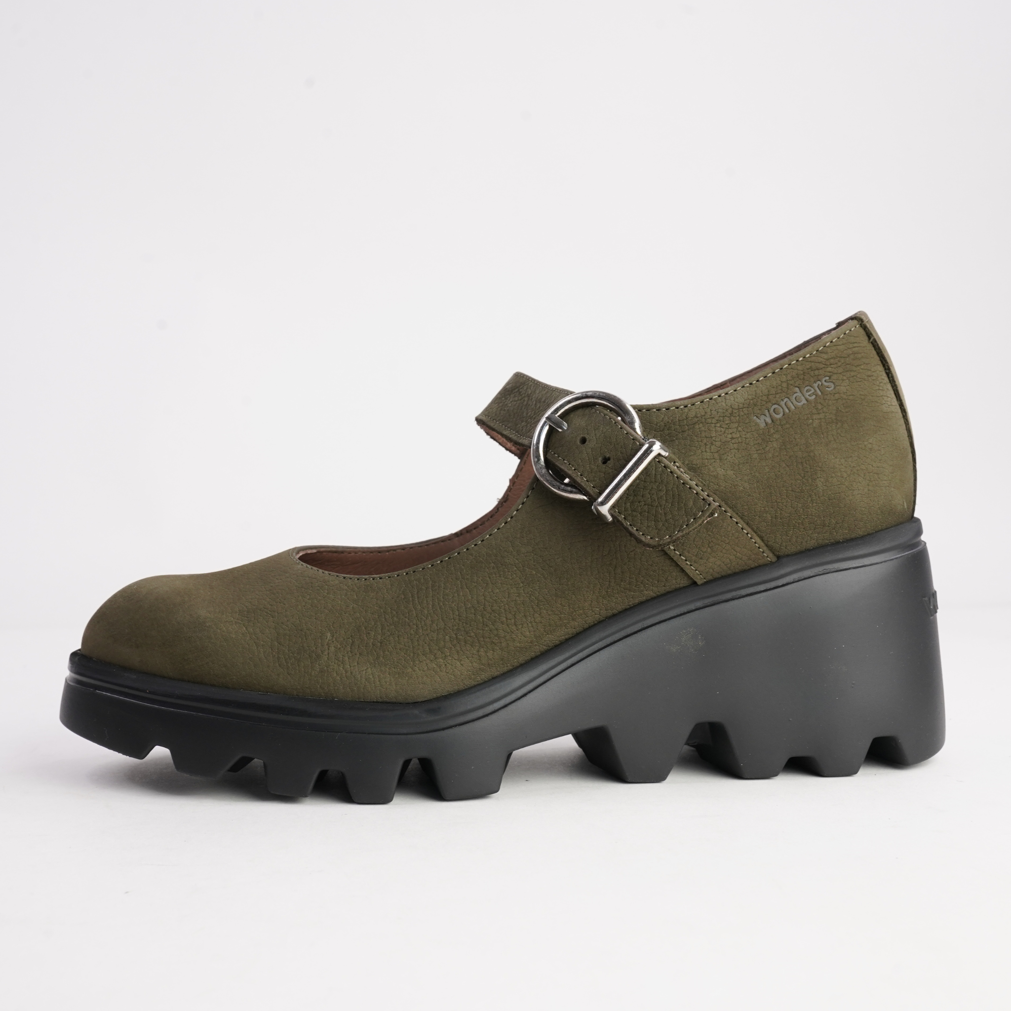 Celine Olive Nubuck Leather Heels by Wonders – Garda Footwear