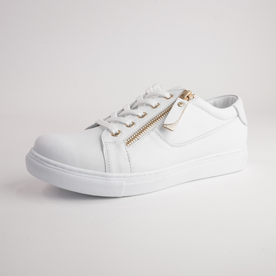 Eg520 White Leather Sneakers