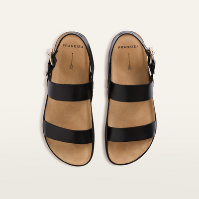 Hunter Black Leather Sandals