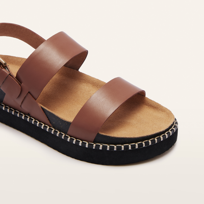 Hunter Rich Tan Leather Sandals